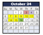 District School Academic Calendar for Elwood Community Middle Sch for October 2024