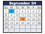District School Academic Calendar for Elwood Community Middle Sch for September 2024
