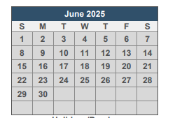 District School Academic Calendar for C. A. Weis Elementary School for June 2025