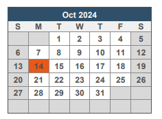 District School Academic Calendar for C. A. Weis Elementary School for October 2024