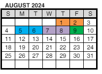District School Academic Calendar for Stockwell Elementary School for August 2024