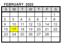 District School Academic Calendar for Henry Reis Educ Cntr-alt High Sch for February 2025