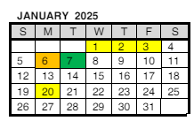 District School Academic Calendar for Daniel Wertz Elementary Sch for January 2025