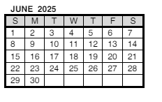 District School Academic Calendar for Central High School for June 2025