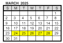 District School Academic Calendar for Vogel Elementary School for March 2025