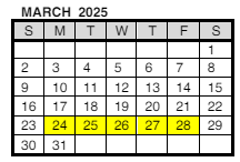 District School Academic Calendar for North High School for March 2025