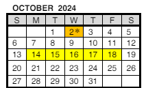 District School Academic Calendar for Stockwell Elementary School for October 2024