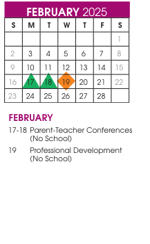 District School Academic Calendar for Anne Wien Elementary for February 2025