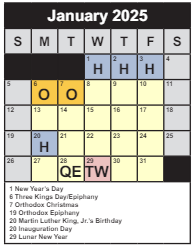 District School Academic Calendar for Cameron Elementary for January 2025