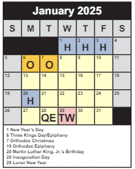 District School Academic Calendar for Bonnie Brae Elementary for January 2025