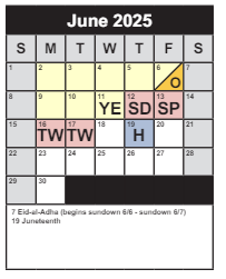 District School Academic Calendar for Daniels Run Elementary for June 2025