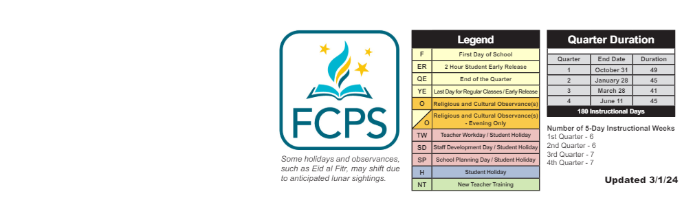 District School Academic Calendar Key for Daniels Run Elementary