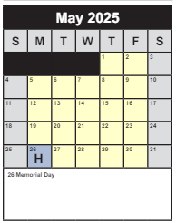 District School Academic Calendar for Daniels Run Elementary for May 2025