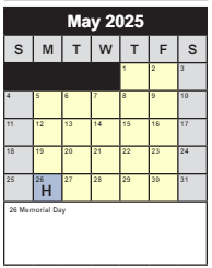 District School Academic Calendar for Glasgow Middle for May 2025