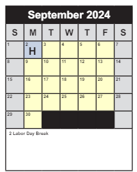 District School Academic Calendar for Hunt Valley ELEM. for September 2024