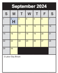 District School Academic Calendar for Daniels Run Elementary for September 2024