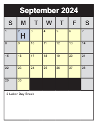 District School Academic Calendar for Cardinal Forest Elementary for September 2024