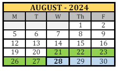 District School Academic Calendar for Lewis And Clark Elementary School for August 2024