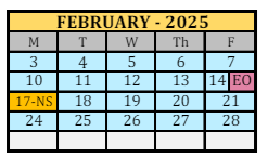 District School Academic Calendar for Lewis And Clark Elementary School for February 2025