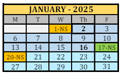 District School Academic Calendar for Lewis And Clark Elementary School for January 2025