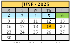 District School Academic Calendar for Lewis And Clark Elementary School for June 2025