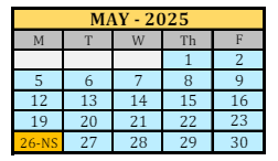 District School Academic Calendar for Lewis And Clark Elementary School for May 2025