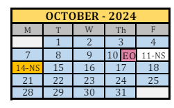 District School Academic Calendar for Lewis And Clark Elementary School for October 2024