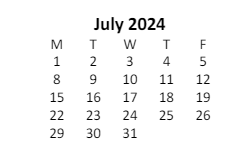 District School Academic Calendar for Fayette Elementary School for July 2024