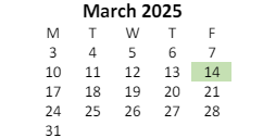 District School Academic Calendar for Fayette Elementary School for March 2025