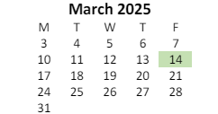 District School Academic Calendar for Frenchburg Academy Alternative School for March 2025