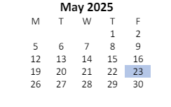 District School Academic Calendar for Frenchburg Academy Alternative School for May 2025