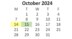 District School Academic Calendar for Julia R Ewan Elementary School for October 2024