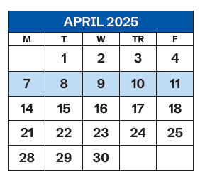 District School Academic Calendar for Paul Laurence Dunbar High School for April 2025