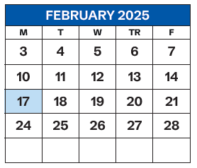 District School Academic Calendar for Paul Laurence Dunbar High School for February 2025