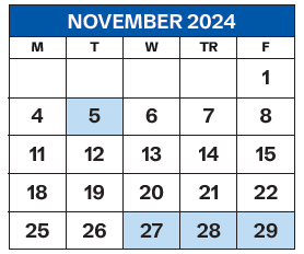 District School Academic Calendar for Paul Laurence Dunbar High School for November 2024
