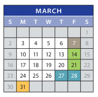 District School Academic Calendar for Employment Transition Program for March 2025