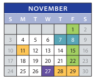 District School Academic Calendar for Employment Transition Program for November 2024