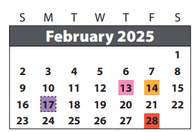 District School Academic Calendar for Colony Bend Elementary School for February 2025