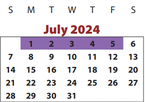 District School Academic Calendar for Scanlan Oaks Elementary for July 2024