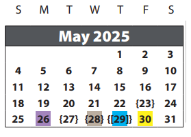 District School Academic Calendar for Sienna Crossing Elementary for May 2025