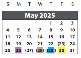 District School Academic Calendar for Brazos Bend Elementary School for May 2025