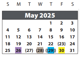 District School Academic Calendar for Settlers Way Elementary for May 2025