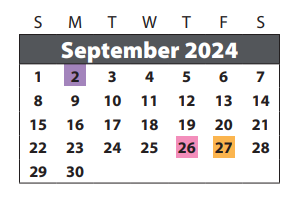 District School Academic Calendar for Oakland Elementary for September 2024