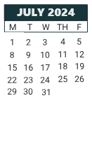 District School Academic Calendar for L. A. Chaffin JR. High School for July 2024