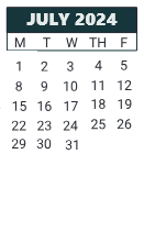 District School Academic Calendar for William O. Darby JR. High SCH. for July 2024