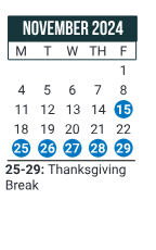 District School Academic Calendar for Ballman Elementary School for November 2024