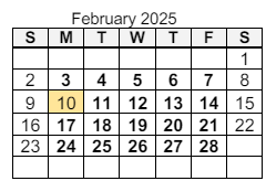 District School Academic Calendar for Study Elementary School for February 2025