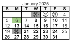 District School Academic Calendar for Northcrest Elementary School for January 2025