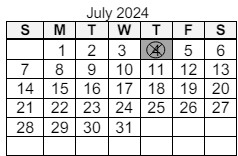 District School Academic Calendar for South Wayne Elementary School for July 2024