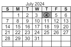 District School Academic Calendar for Study Elementary School for July 2024
